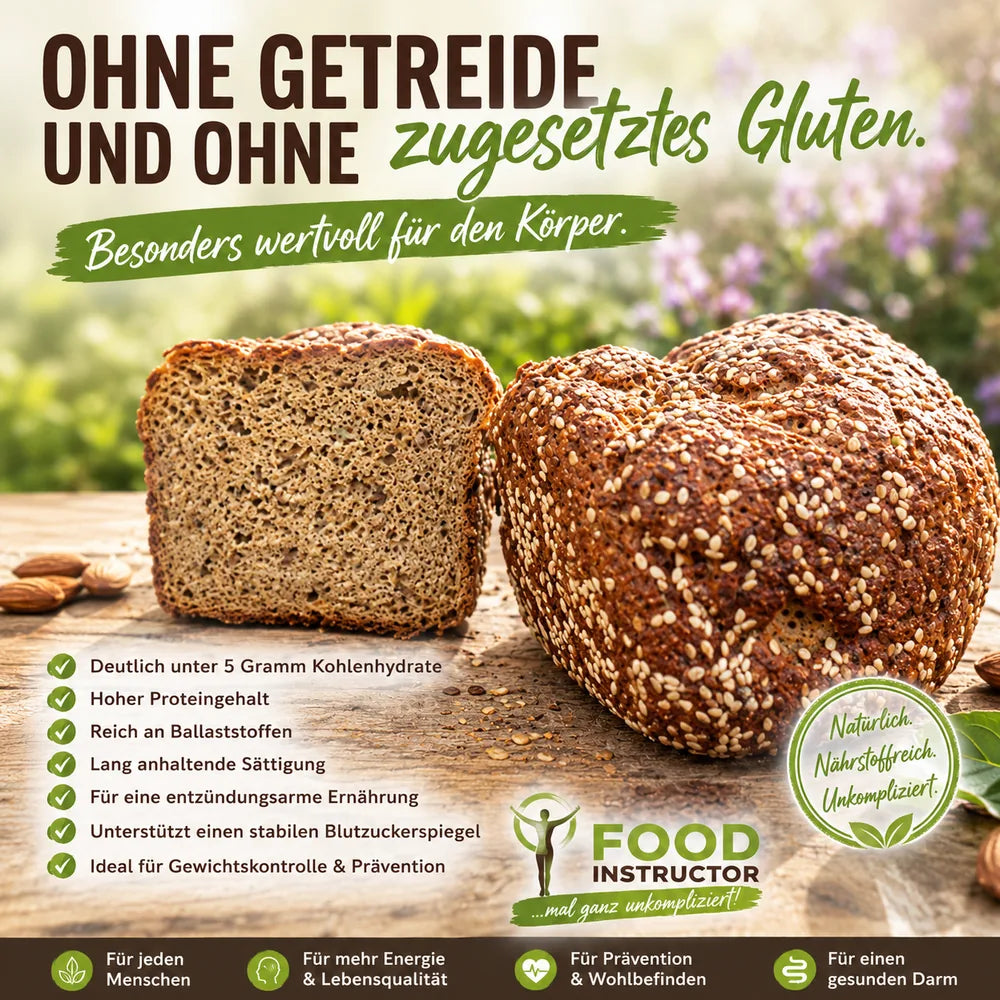 Food Instructor MGU Brot – ohne Getreide und ohne zugesetztes Gluten