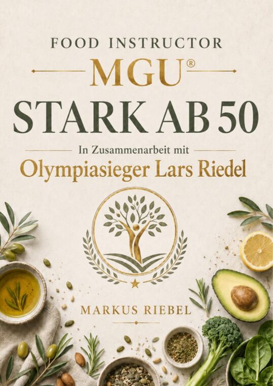 Buchcover Stark ab 50 von Markus Riebel in Zusammenarbeit mit Olympiasieger Lars Riedel