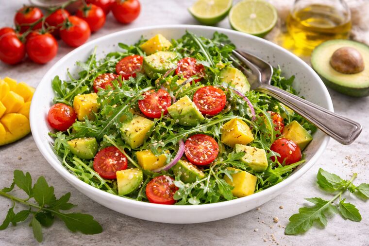 Frischer Avocado-Tomaten-Salat