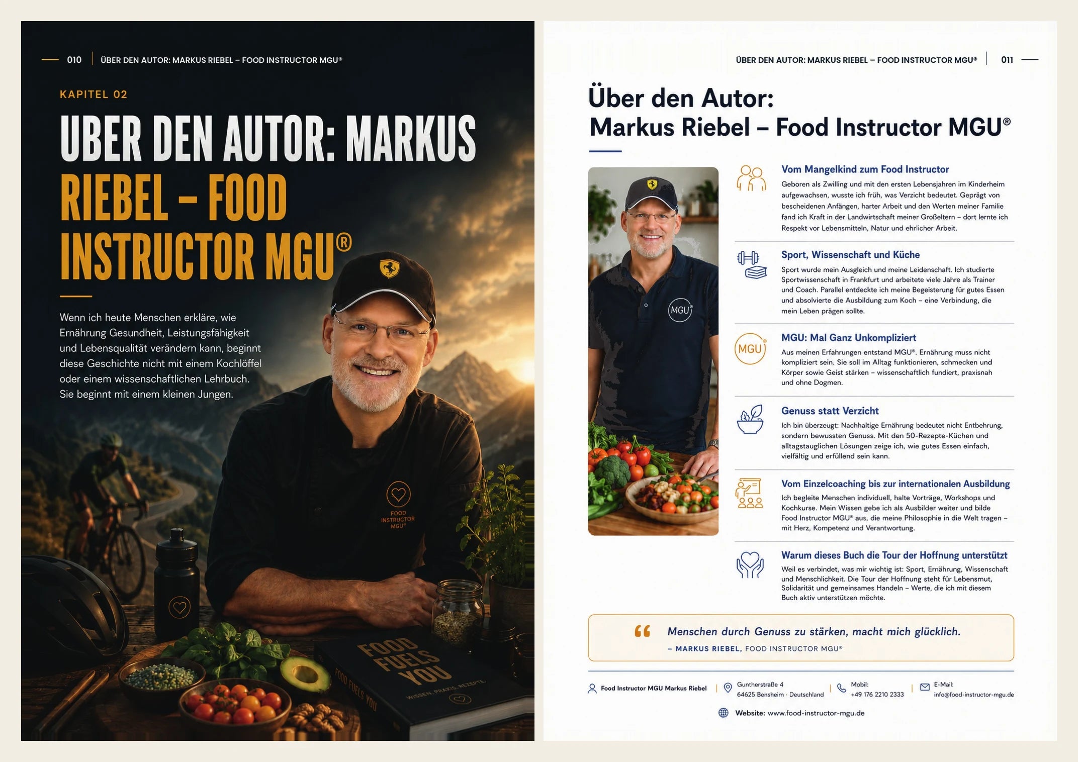 Doppelseite über den Autor Markus Riebel